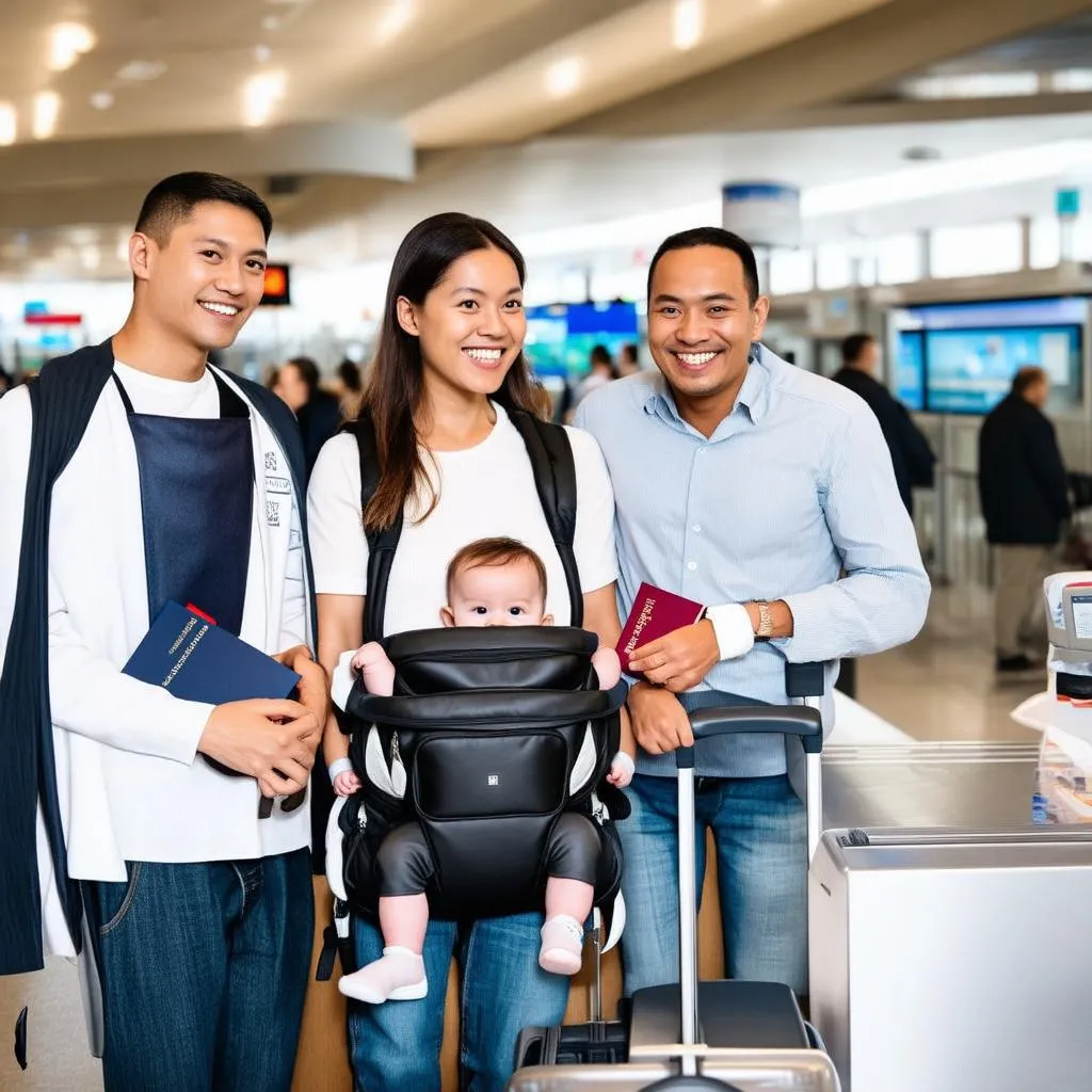 Airport Check-in with Baby